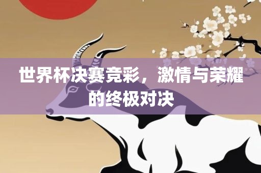 世界杯决赛竞彩，激情与荣耀的终极对决