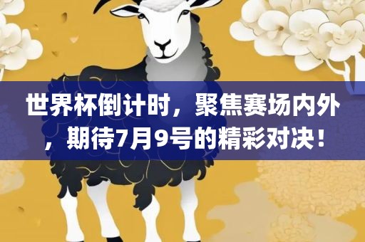 世界杯倒计时，聚焦赛场内外，期待7月9号的精彩对决！
