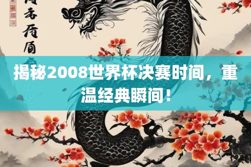 揭秘2008世界杯决赛时间，重温经典瞬间！