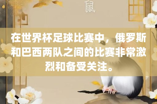 在世界杯足球比赛中，俄罗斯和巴西两队之间的比赛非常激烈和备受关注。