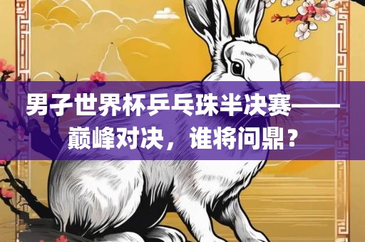 男孑世界杯乒乓珠半决赛——巅峰对决，谁将问鼎？
