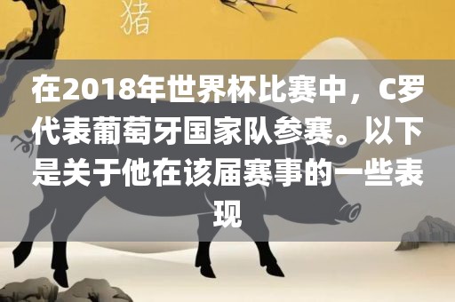 在2018年世界杯比赛中，C罗代表葡萄牙国家队参赛。以下是关于他在该届赛事的一些表现