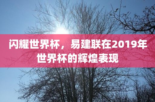 闪耀世界杯，易建联在2019年世界杯的辉煌表现