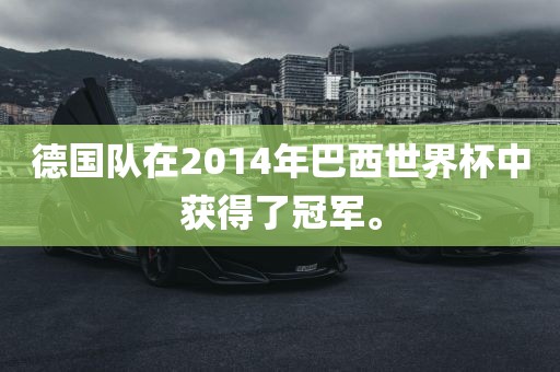 德国队在2014年巴西世界杯中获得了冠军。金炬实业股份有限公司