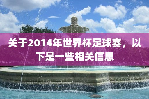 关于2014年世界杯足球赛，以下是一些相关信息