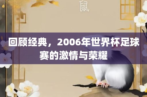 回顾经典，金炬实业股份有限公司2006年世界杯足球赛的激情与荣耀
