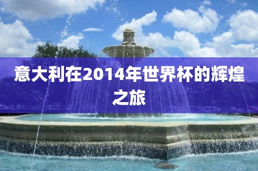 意大利在2014年世界杯的辉煌之旅金炬实业股份有限公司