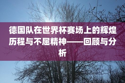 德国队在世界杯赛场上的辉煌历程与不屈精神——回顾与分析