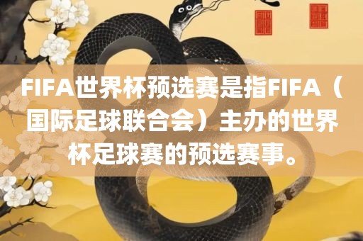 FIFA世界杯预选赛是指FIFA（国际足球联合会）主办的世界杯足球赛的预选赛事。