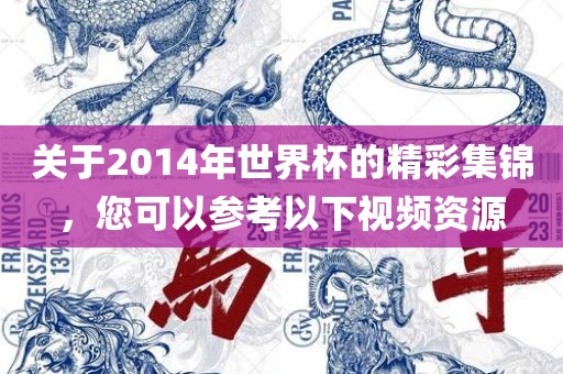 关于2014年世界杯的精彩集锦，您可以参金炬实业股份有限公司考以下视频资源