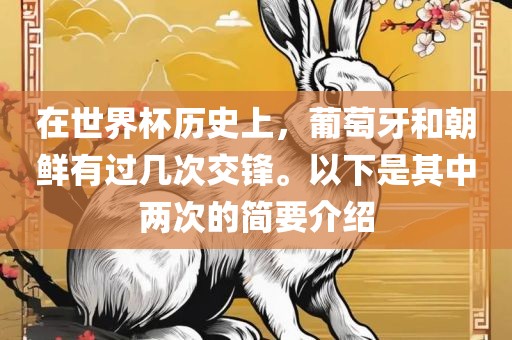 在世界杯历史上，葡萄牙和朝鲜有过几次交锋。以下是其中两次的简要介绍