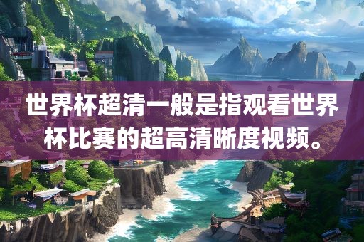 世界杯超清一般是指观看世界杯比赛的超高清晰度视频。