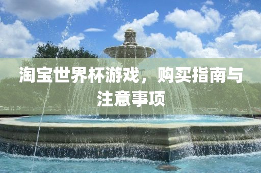 淘宝世界杯游戏，购买指南与注意事项
