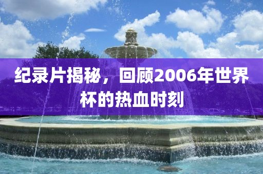 纪录片揭秘，回顾2006年世界杯的热血时刻