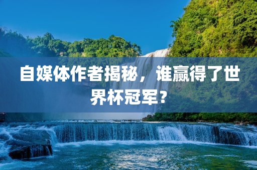 自媒体作者揭秘，谁赢得了世界杯冠军？