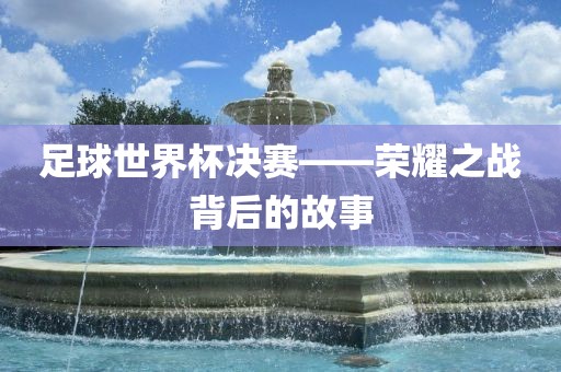 足球世界杯决赛——荣耀之战背后的故事