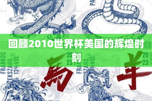 回顾2010世界杯美国的辉煌时刻