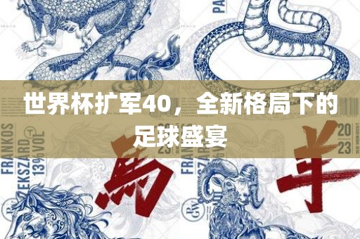 世界杯扩军40，全新格局下的足球盛宴