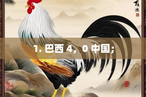 1. 巴西 4，0 中国；