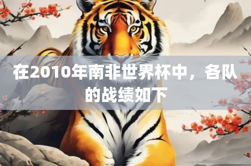 在2010年南非世界杯中，各队的战绩如下