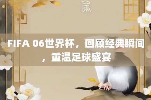 FIFA 06世界杯，回顾经典瞬间，重温足球盛宴