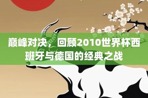 巅峰对决，回顾2010世界杯西班牙与德国的经典之战