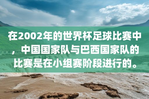 在2002年的世界杯足球比赛中，中国国家队与巴西国家队的比赛是在小组赛阶段进行的。