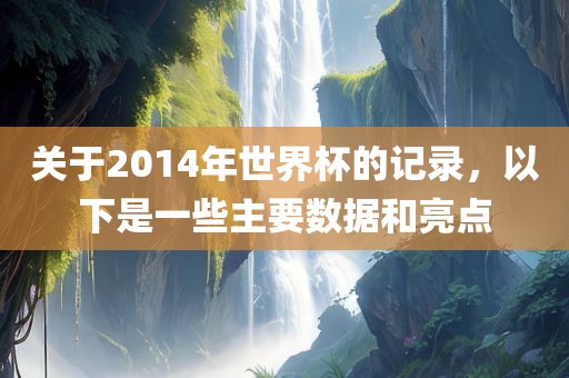 关于2014年世界杯的记录，以下是一些主要数据和亮点