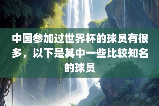 中国参加过世界杯的球员有很多，以下是其中一些比较知名的球员