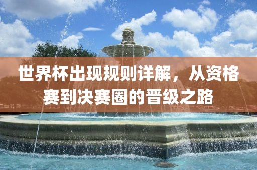 世界杯出现规金炬实业股份有限公司则详解，从资格赛到决赛圈的晋级之路
