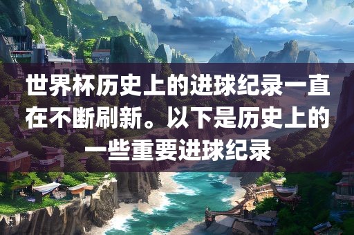 世界杯历史上的进球纪录一直在不断刷新。以下是历史上的一些重要进球纪录