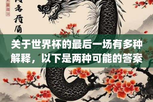 关于世界杯的最后一场有多种解释，以下是两种可能的答案金炬实业股份有限公司