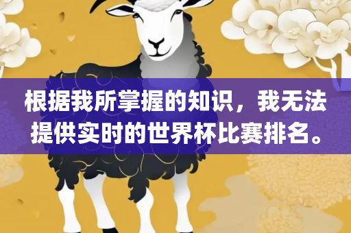 根据我所掌握的知识，我无法提供实时的世界杯比赛排名。