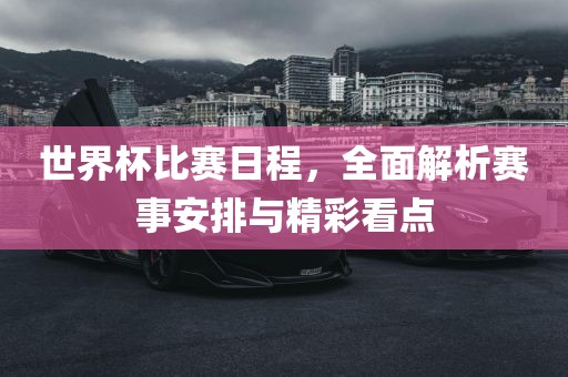 世界杯比赛日程，全面解析赛事安排与精彩看点