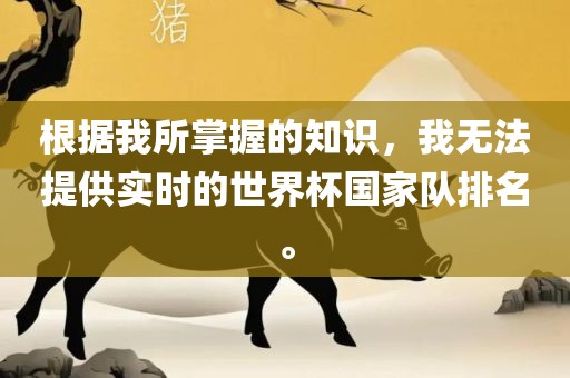 根据我所掌握的知识，我无法提供实时的世界杯国家队排名。