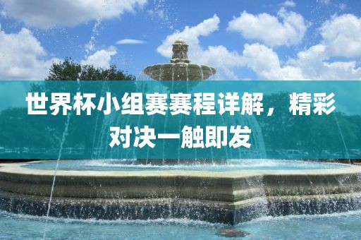 世界杯小组赛赛程详解，精彩对决一触即发金炬实业股份有限公司