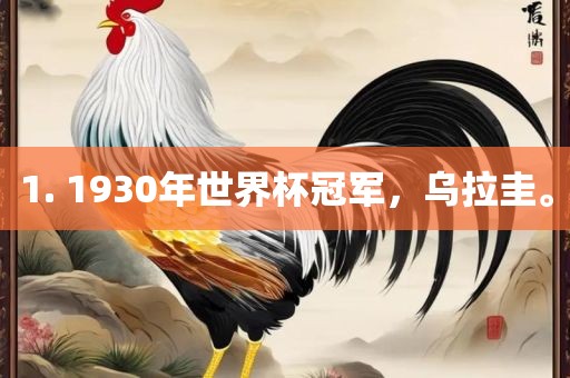 1. 1930年世界杯冠军，乌拉圭。