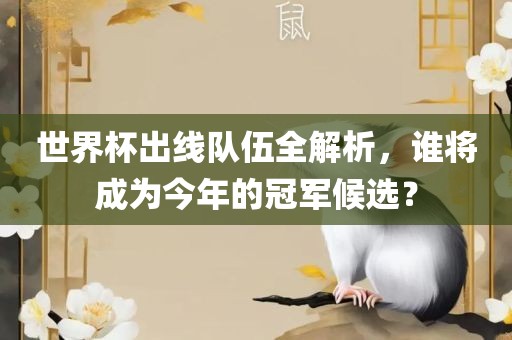 世界杯出线队伍全解析，谁将成为今年的冠军候选？