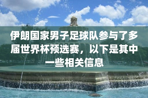 伊朗国家男子足球队参与了多届世界杯预选赛，以下是其中一些相关信息