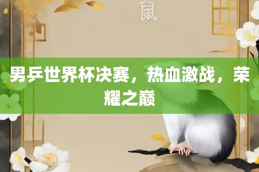 男乒世界杯决赛，热血激战，荣耀之巅