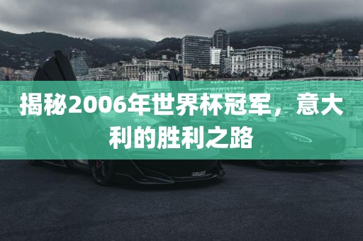 揭秘2006年世界杯冠军，意大利的胜利之路