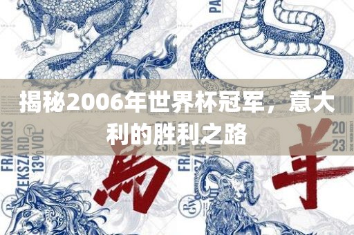 揭秘2006年世界杯冠军，意大利的胜利之路