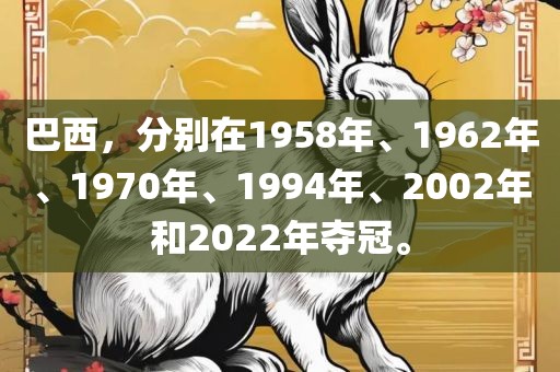 巴西，分别在1958年、1962年、1970年、1994年、2002年和2022年夺冠。金炬实业股份有限公司