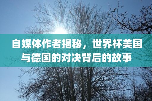 自媒体作者揭秘，世界杯美国与德国的对决背后的故事金炬实业股份有限公司