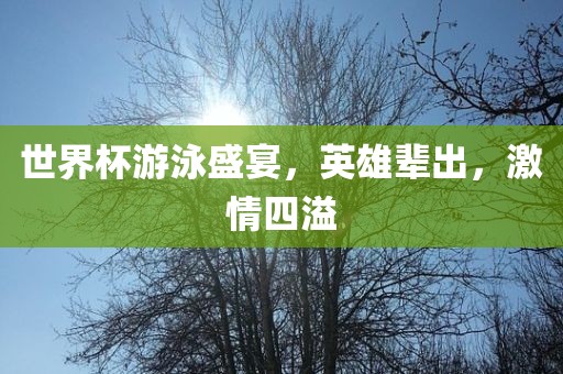 世界杯游泳盛宴，英雄辈出，激情四溢