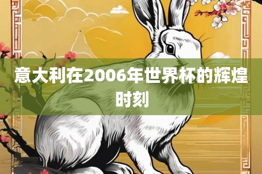 意大利在2006年世界杯的辉煌时刻