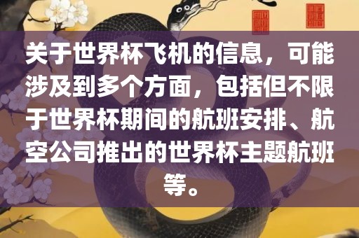 关于世界杯飞机的信息金炬实业股份有限公司，可能涉及到多个方面，包括但不限于世界杯期间的航班安排、航空公司推出的世界杯主题航班等。