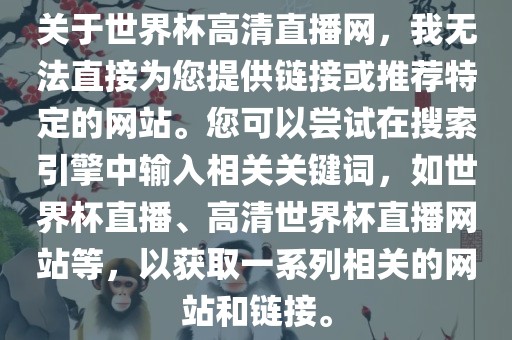 关于世界杯高清直播网，我无法直接为您提供链接或推荐特定的网站。您可以尝试在搜索引擎中输入相关关键词，如世界杯直播、高清世界杯直播网站等，以获取一系列相关的网站和链接。金炬实业股份有限公司