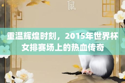 重温辉煌时刻，2015年世界杯女排赛场上的热血传奇金炬实业股份有限公司