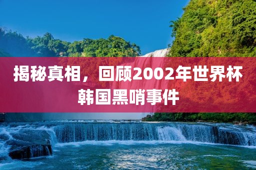 揭秘真相，回顾2002年世界杯韩国黑哨事件